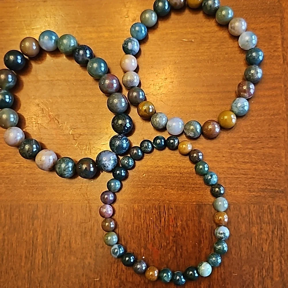 Indian Agate Beaded Layering Bracelets